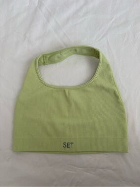 Set Active x Madelyn Cline Sculptflex Halter Bra in Lime Green - XS
